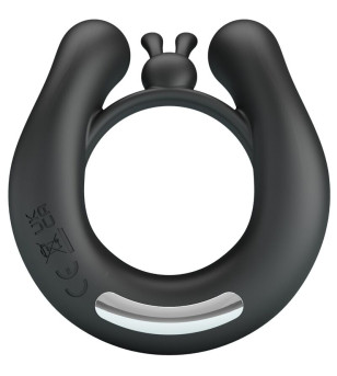 PRETTY LOVE - ANNEAU VIBRANT DAHLIA + STIMULATEUR DE CLITORIS 12 VIBRATIONS NOIR