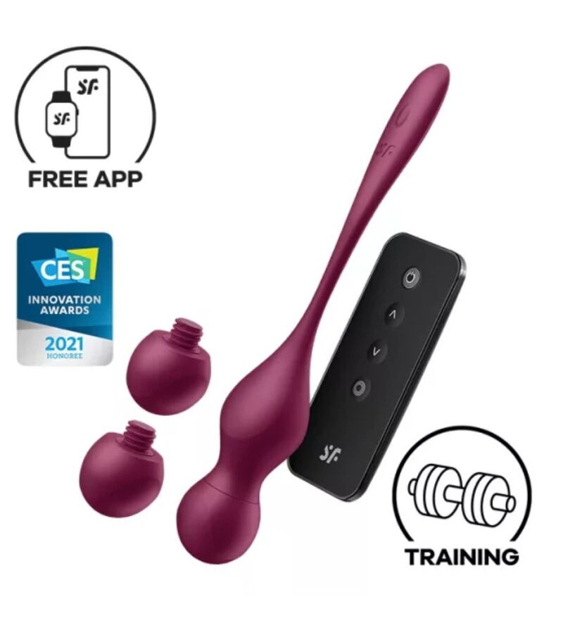 SATISFYER - LOVE BIRDS VARY BALLES VIBRANTES APPLICATION GRATUITE VIN ROUGE