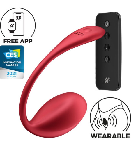 SATISFYER - SHINY PETAL STIMULATEUR À TÉLÉCOMMANDE À DISTANCE G POINT ROUGE APPLICATION GRATUITE