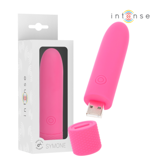 INTENSE - SYMONE BULLET VIBRANT RECHARGEABLE USB 8 VIBRATIONS ROSE 10 X 2,2 CM