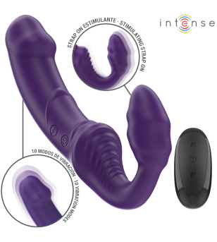 INTENSE - JILL DOUBLE VIBRATEUR 20 CM VIOLET TÉLÉCOMMANDE