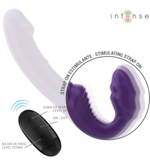 INTENSE - JILL DOUBLE VIBRATEUR 20 CM VIOLET TÉLÉCOMMANDE