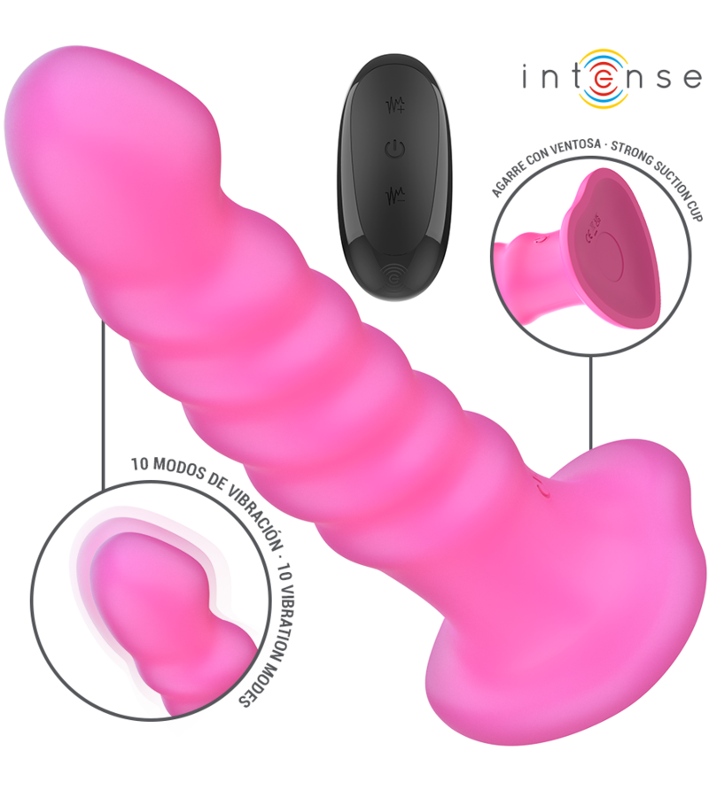 INTENSE - CINDY VIBRATEUR TAILLE L DESIGN SPIRALE 10 VIBRATIONS ROSE TÉLÉCOMMANDE