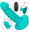 INTENSE - BUFFY VIBRATEUR TAILLE S DESIGN SPIRALE 10 VIBRATIONS TÉLÉCOMMANDE BLEUE