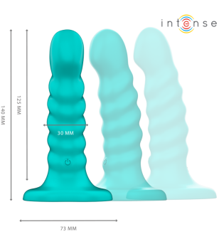 INTENSE - BUFFY VIBRATEUR TAILLE S DESIGN SPIRALE 10 VIBRATIONS TÉLÉCOMMANDE BLEUE