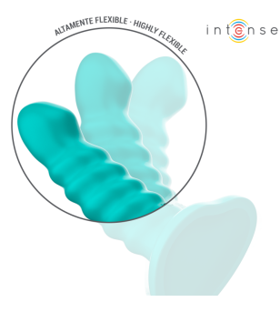 INTENSE - BUFFY VIBRATEUR TAILLE S DESIGN SPIRALE 10 VIBRATIONS TÉLÉCOMMANDE BLEUE