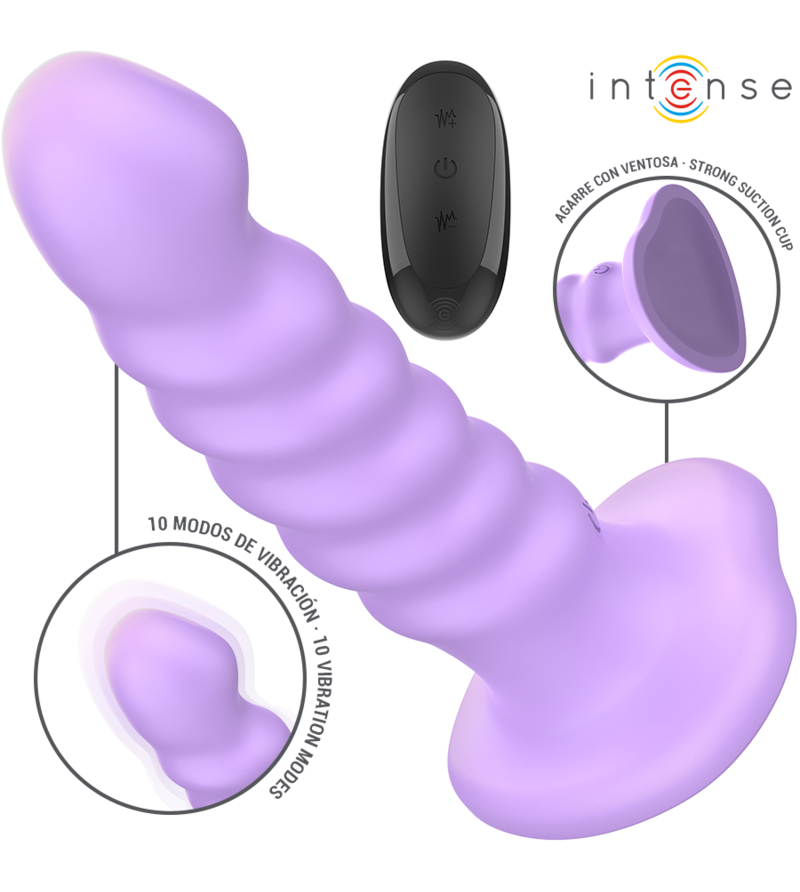 INTENSE - BRENDA VIBRATEUR TAILLE M DESIGN SPIRALE 10 VIBRATIONS VIOLET TÉLÉCOMMANDE
