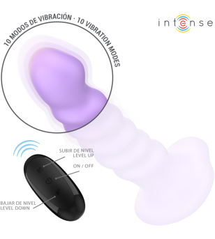 INTENSE - BRENDA VIBRATEUR TAILLE M DESIGN SPIRALE 10 VIBRATIONS VIOLET TÉLÉCOMMANDE