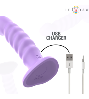 INTENSE - BRENDA VIBRATEUR TAILLE M DESIGN SPIRALE 10 VIBRATIONS VIOLET TÉLÉCOMMANDE