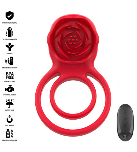 INTENSE - GAIL STIMULATEUR ROSE 10 VIBRATIONS ROUGE TELECOMMANDE