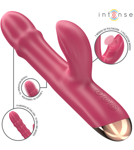 INTENSE - CHLOE VIBRATEUR MULTIFONCTION 3 EN 1 ROUGE