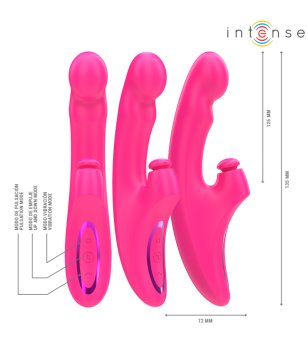 INTENSE - EMI VIBRATEUR 13,5 CM MULTIFONCTION 3 EN 1 10 VIBRATIONS ROSE