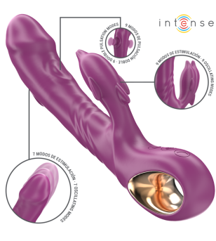 INTENSE - HALLE VIBRATEUR MULTIFONCTION AVEC LANGUE STIMULANTE DAUPHIN VIOLET