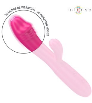 INTENSE - IVY VIBRATEUR FLEXIBLE 10 VIBRATIONS AVEC LANGUE STIMULANTE ROSE