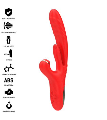 INTENSE - KAROL VIBRATEUR MULTIFONCTION POUSSÉE  STIMULATION  ONDES STIMULANTES ROUGE