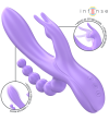 INTENSE - MIKO TRIPLE VIBRATEUR LAPIN  STIMULATEUR  ANAL 7 VIBRATIONS VIOLET