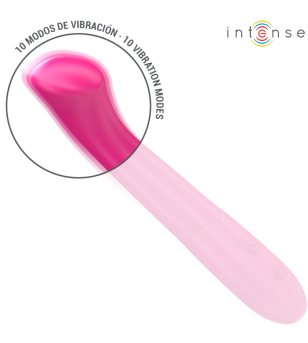 INTENSE - PATY VIBRATEUR 19 CM FLEXIBLE 10 VIBRATIONS MODÈLE 2 ROSE