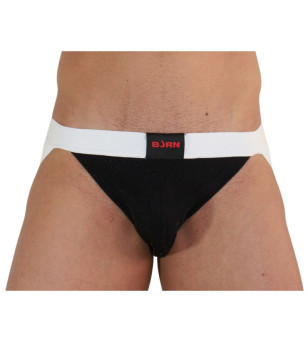 BURN - 004 JOCK NOIR BRILLANT / BLANC XL
