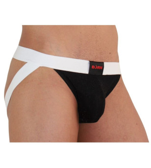 BURN - 004 JOCK NOIR BRILLANT / BLANC XL