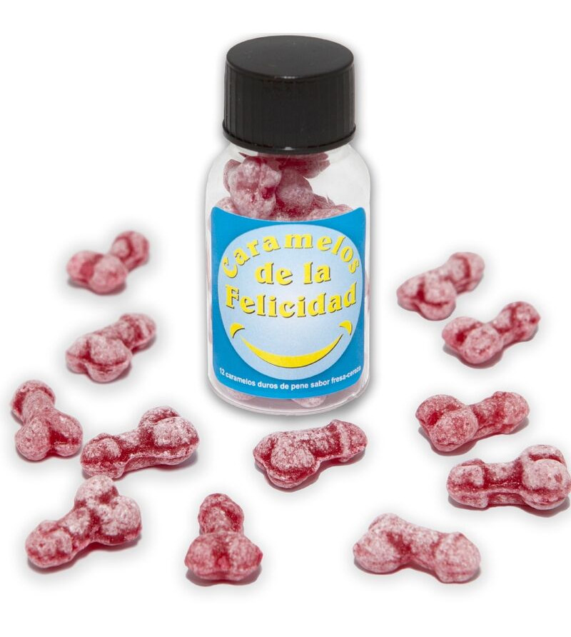 DIABLO PICANTE - POT DE 12 BONBONS HAPPY PENIS AUX FRAISE/CERISE