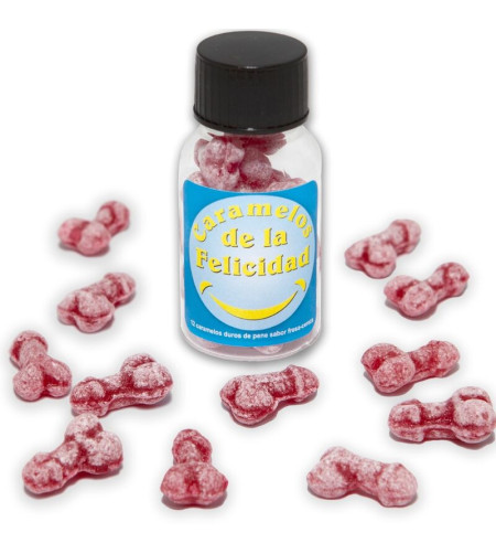 DIABLO PICANTE - POT DE 12 BONBONS HAPPY PENIS AUX FRAISE/CERISE