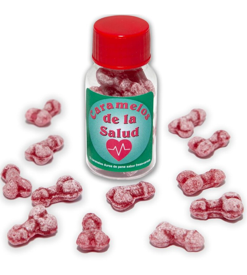 DIABLO PICANTE - 12 BONBONS SANTÉ FORME PÉNIS FRAISE/CERISE