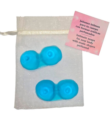 DIABLO PICANTE - 2 SAVONS PARFUMÉS EN FORME DE SEINS BLEU