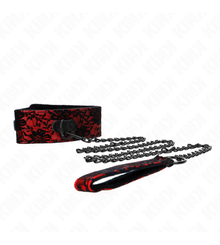 KINK - COLLIER DENTELLE AVEC CEINTURE AVEC CEINTURE EN CUIR VRAI 105 CM / 44 X 5,5 CM