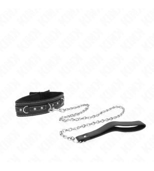 KINK - COLLIER EN CUIR PVC AVEC CEINTURE 105 CM RIVET STRASS 41,5 X 4 CM