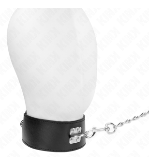 KINK - COLLIER AVEC CEINTURE 65 CM AVEC LARGE BRACELET NOIR AJUSTABLE 33,5-41 CM X 5 CM