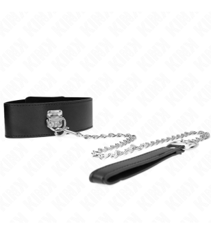 KINK - COLLIER AVEC CEINTURE 65 CM AVEC LARGE BRACELET NOIR AJUSTABLE 33,5-41 CM X 5 CM