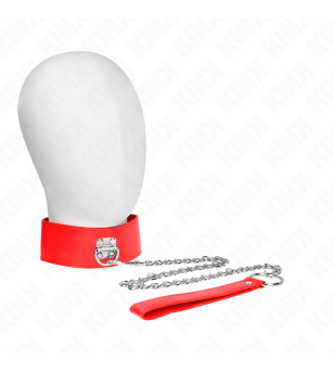 KINK - COLLIER AVEC CEINTURE 65 CM AVEC LARGE BRACELET ROUGE AJUSTABLE 33,5-41 CM X 5 CM