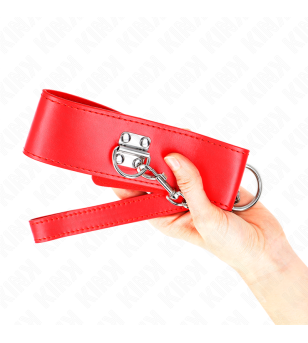 KINK - COLLIER AVEC CEINTURE 65 CM AVEC LARGE BRACELET ROUGE AJUSTABLE 33,5-41 CM X 5 CM