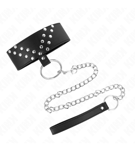 KINK - COLLIER AVEC CEINTURE 65 CM AVEC RIVET V RÉGLABLE 36-43 CM X 5 CM
