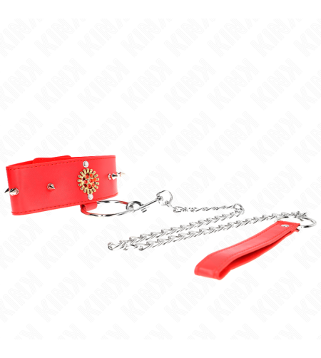 KINK - COLLIER DIAMANTS ROUGES AVEC CEINTURE 65 CM AJDUSTABLE 35-51 CM X 7 CM