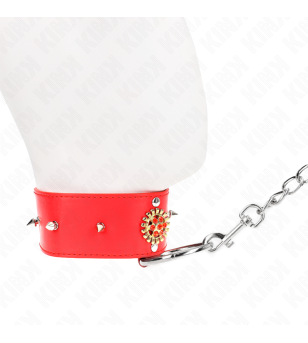 KINK - COLLIER DIAMANTS ROUGES AVEC CEINTURE 65 CM AJDUSTABLE 35-51 CM X 7 CM