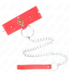 KINK - COLLIER DIAMANTS ROUGES AVEC CEINTURE 65 CM AJDUSTABLE 35-51 CM X 7 CM