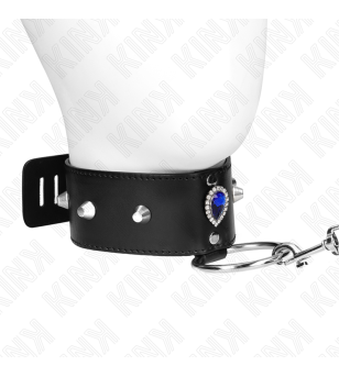 KINK - COLLIER 65 CM AVEC BRACELET AVEC DIAMANTS BLEU AJUSTABLE 36-43 CM X 5 CM