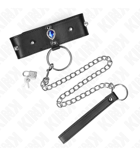 KINK - COLLIER 65 CM AVEC BRACELET AVEC DIAMANTS BLEU AJUSTABLE 36-43 CM X 5 CM