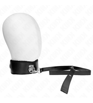 KINK - COLLIER AVEC LAISSE 116 CM AVEC CLOUS ARGENTÉS MODÈLE 4 NOIR AJUSTABLE 40-48 CM X 6 CM
