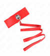 KINK - COLLIER AVEC LAISSE 116 CM AVEC CLOUS ARGENTÉS MODÈLE 4 ROUGE AJUSTABLE 40-48 CM X 6 CM