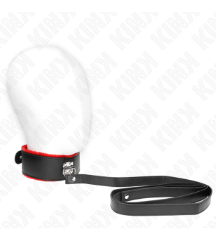 KINK - COLLIER AVEC CEINTURE 116 CM AVEC BRACELET EN CUIR ROUGE AJUSTABLE 40-48 CM X 6 CM