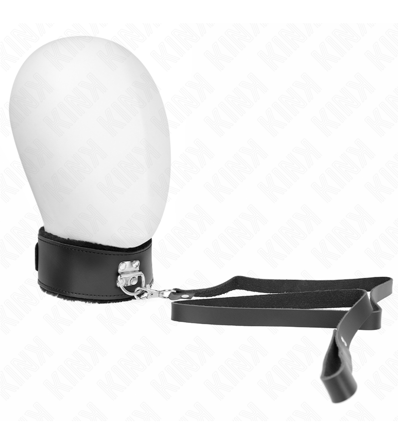 KINK - COLLIER AVEC CEINTURE 116 CM AVEC BRACELET EN CUIR NOIR AJUSTABLE 40-48 CM X 6 CM