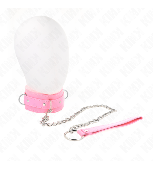 KINK - COLLIER AVEC LAISSE 65 CM AVEC RESTRICTIONS ROSE 36-42 CM X 5,5 CM