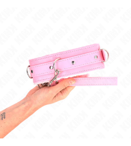 KINK - COLLIER AVEC LAISSE 65 CM AVEC RESTRICTIONS ROSE 36-42 CM X 5,5 CM