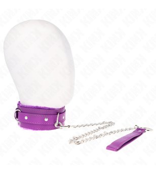 KINK - COLLIER AVEC LAISSE 65 CM AVEC RESTRICTIONS VIOLET 36-42 CM X 5,5 CM