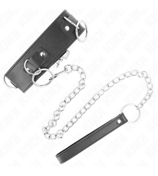 KINK - COLLIER AVEC LAISSE 65 CM 3 ANNEAUX MODÈLE 2 RÉGLABLE 36-43 CM X 5 CM
