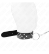 KINK - COLLIER RIVET ANNEAU AVEC CEINTURE 65 CM NOIR AJUSTABLE 36-50 CM X 3,8 CM