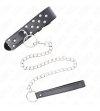 KINK - COLLIER RIVET ANNEAU AVEC CEINTURE 65 CM NOIR AJUSTABLE 36-50 CM X 3,8 CM