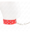 KINK - COLLIER RIVET ANNEAU AVEC CEINTURE 65 CM ROUGE AJUSTABLE 36-50 CM X 3,8 CM